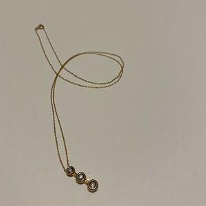 VTG 10k yellow gold and diamond chip necklace EUC